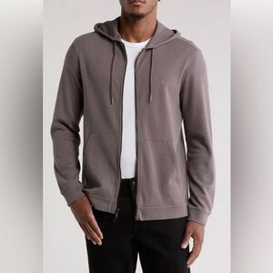 John Varvatos Double Knit Zip Hoodie, Metal Grey, Medium EUC